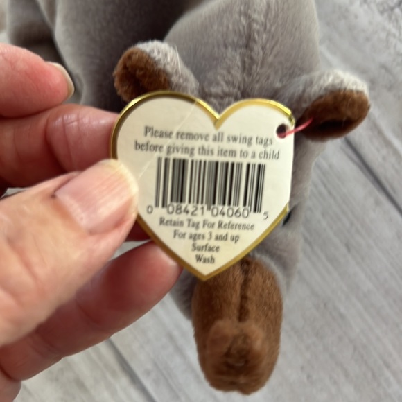 ⭐️HP!⭐️ NWT Ty Beanie Baby “Spike”‘ the rhino. PVC roller filling. 1996. - Picture 10 of 13